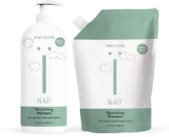 Naïf Voedende Shampoo - Pompfles En Navulverpakking - Baby's En Kids - Verpakking 2x 500ml - Met Natuurlijke Ingrediënten
