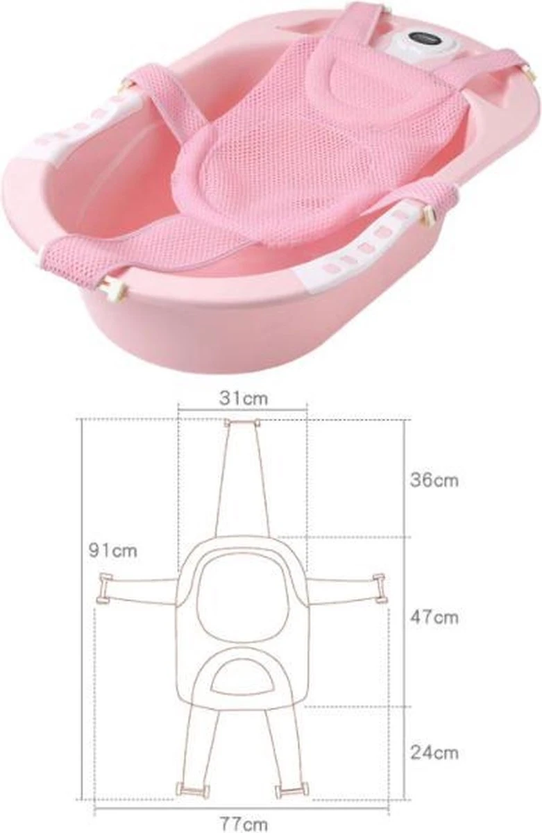 Verstelbare Antislip Baby Bad Kussen (Roze) Model 2023 - Baby Bad Kussen - Antislip Kussen - Geschikt Voor Ieder Baby Badje! - Image 5