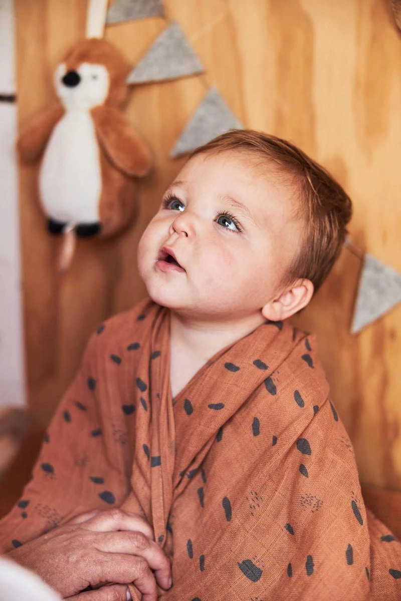 Jollein Hydrofiel Multidoek Spot 70x70cm - Caramel - 3 Stuks - Image 9