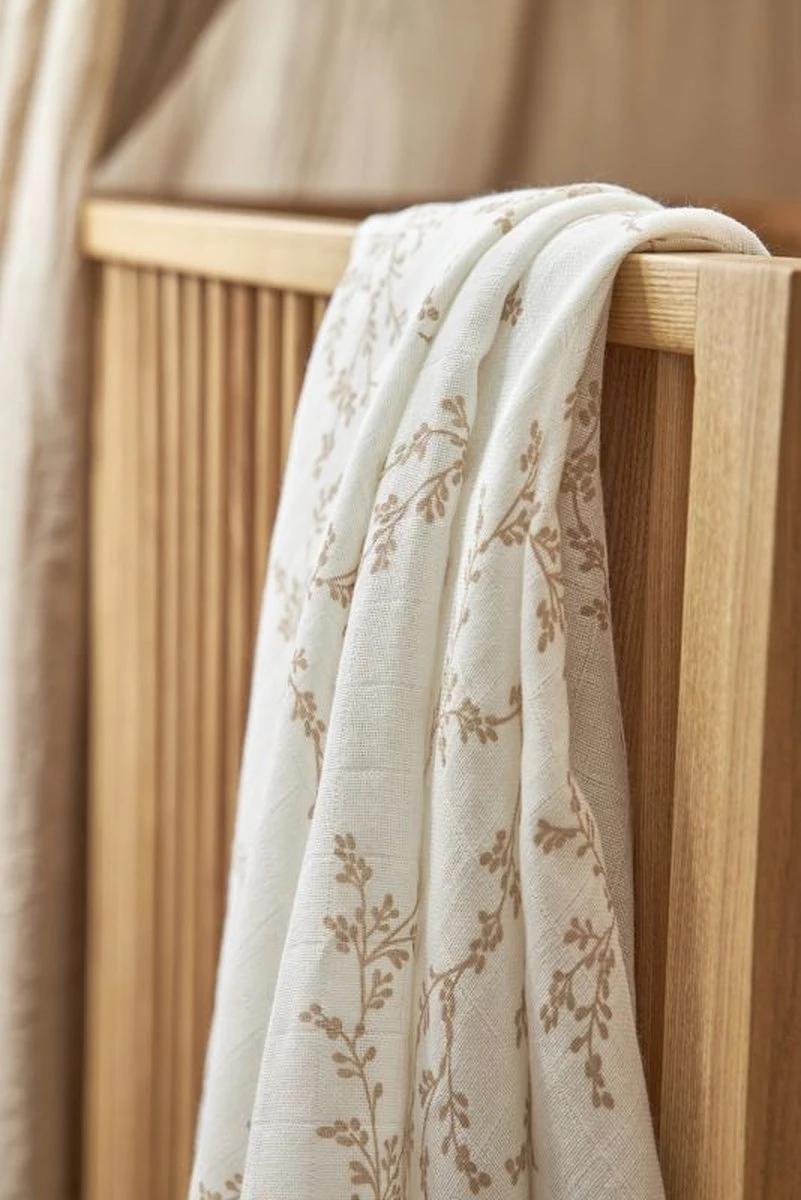 Meyco Branches 2-pack Hydrofiele Swaddle - 120x120 Cm - Sand - Image 4