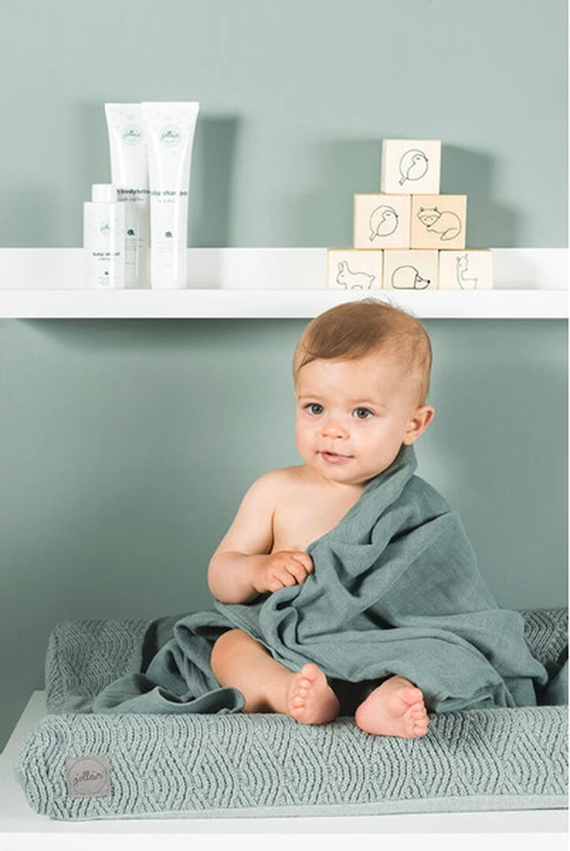 Jollein Hydrofiele Doek Large 115x115cm Bamboe Katoen - Ash Green - 2 Stuks - Image 19