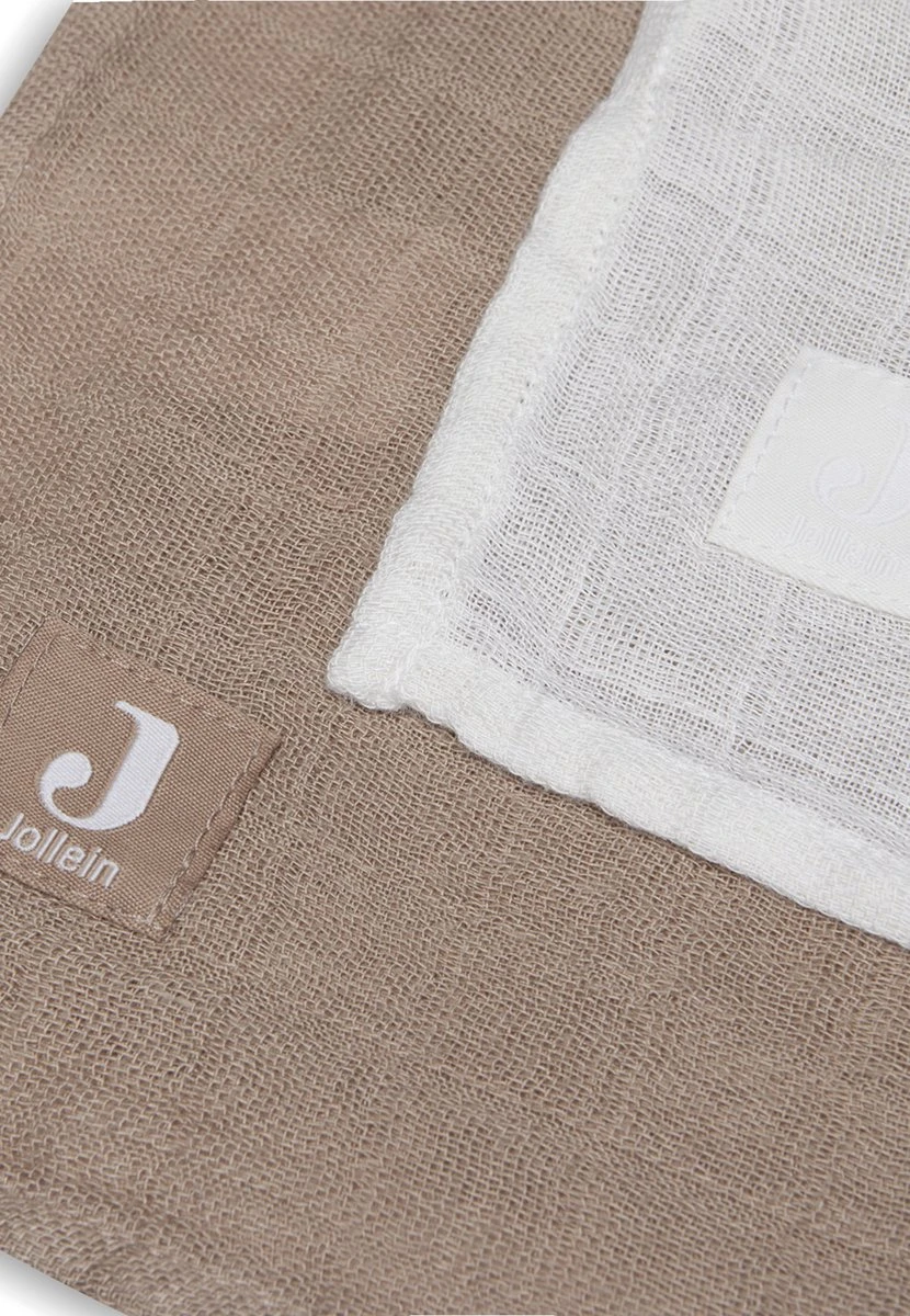 Jollein Hydrofiele Doek Large Bamboe Katoen 115x115cm Biscuit/Ivory - 2 Stuks - Image 9