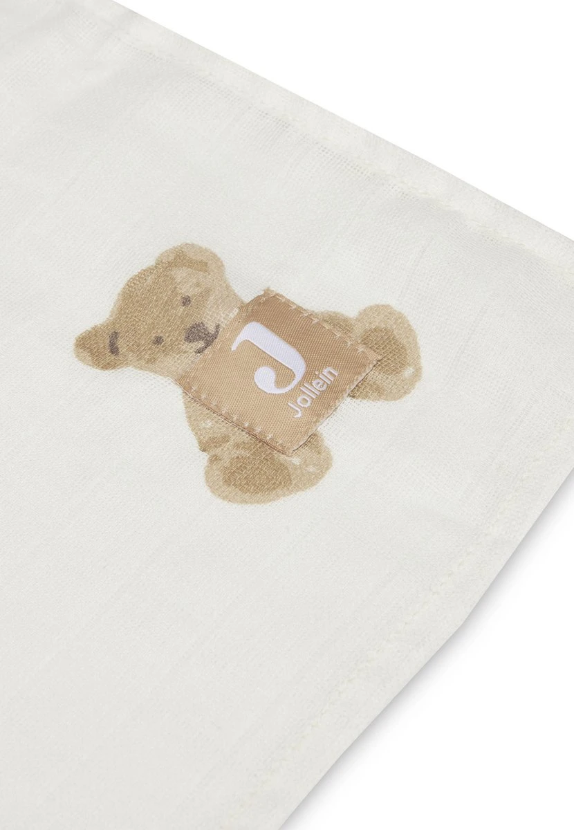 Jollein Hydrofiele Doek Large 115x115cm Teddy Bear- 2 Stuks - Image 4