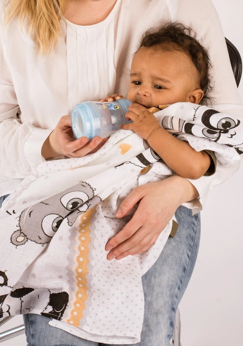 Hydrofiele Luiers - Hydrofiele Doeken - 70 X 80 Cm - 10 Pack – Grijs – Sterren - EU Gefabriceerd – FENSILO Hydrofiele Doeken - Image 7