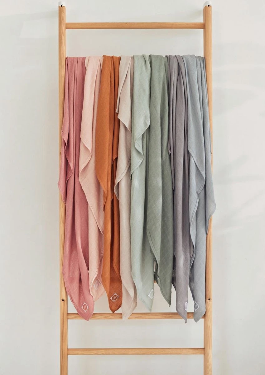 Jollein Hydrofiele Doek Large 115x115cm Bamboe Katoen - Pale Pink - 2 Stuks - Image 17