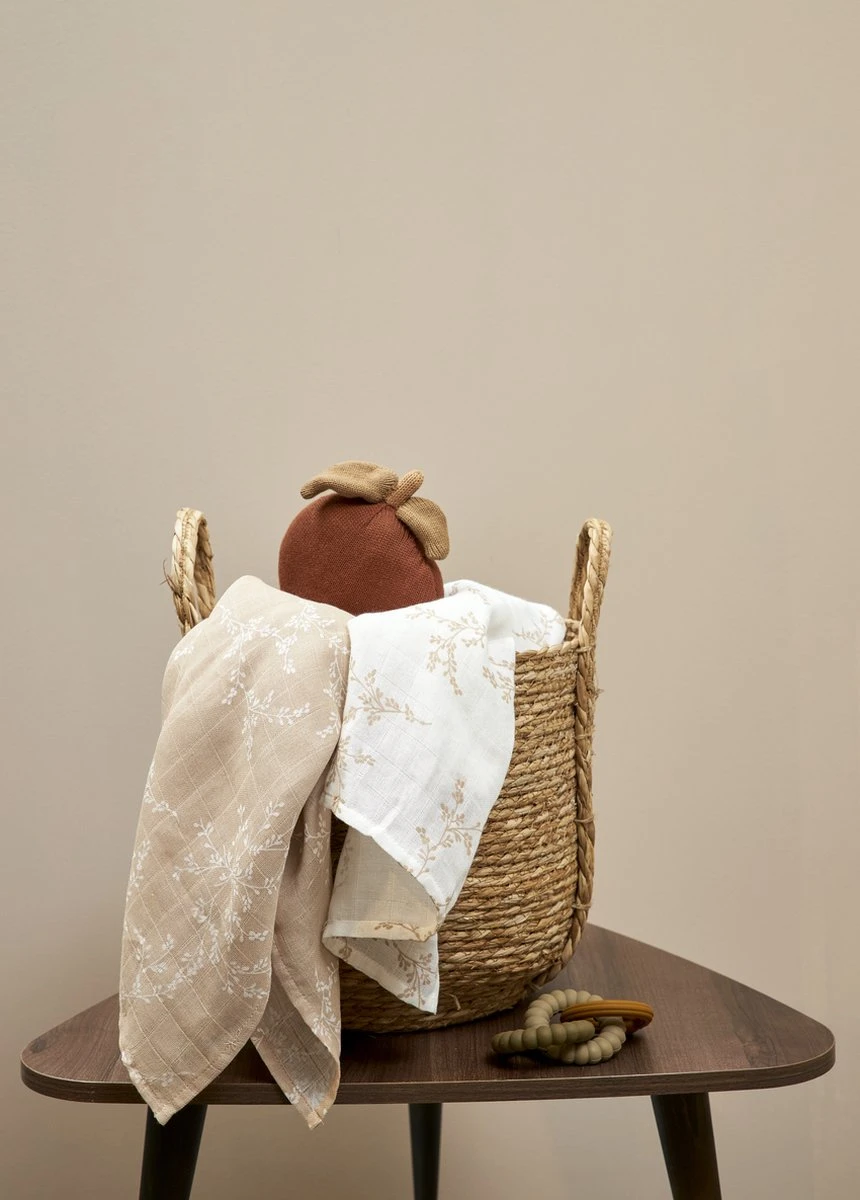 Meyco Branches 2-pack Hydrofiele Swaddle - 120x120 Cm - Sand - Image 2