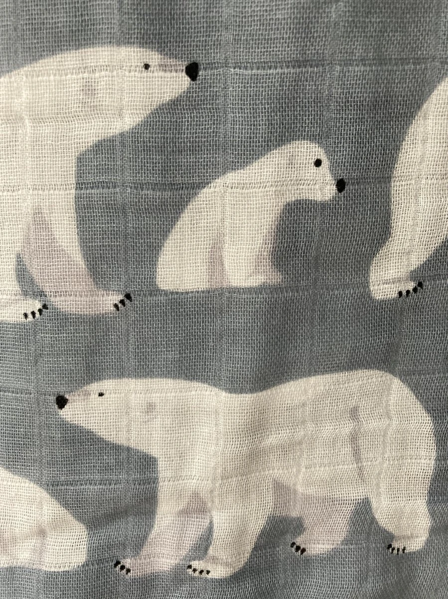 Hydrofiel Doek XL IJsbeer- Inbaker Doek- Hydrofiel Luier- Baby Bad- Kado - Image 2